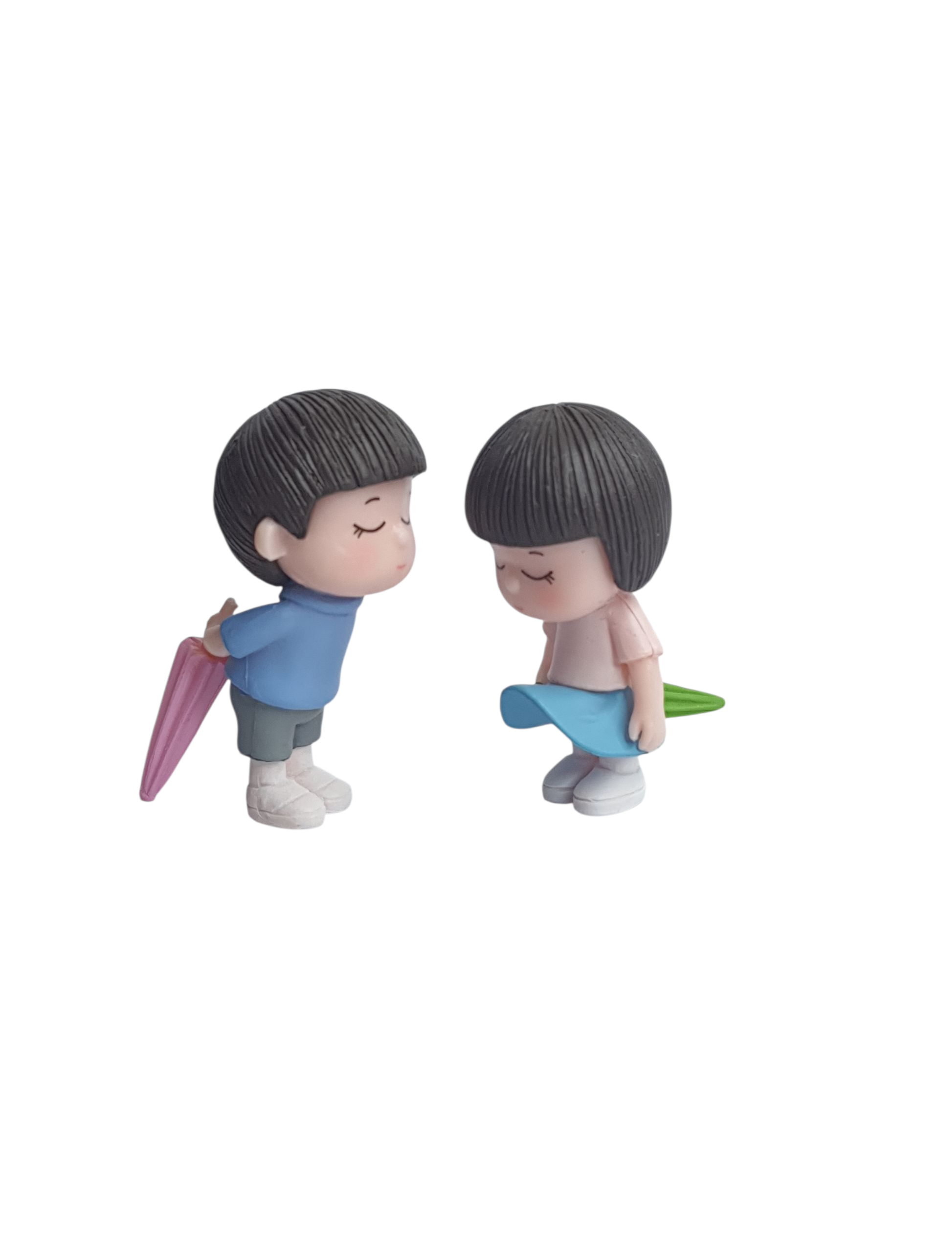 Cute Kids with Umbrella Miniature Set - Back Garden Nursery