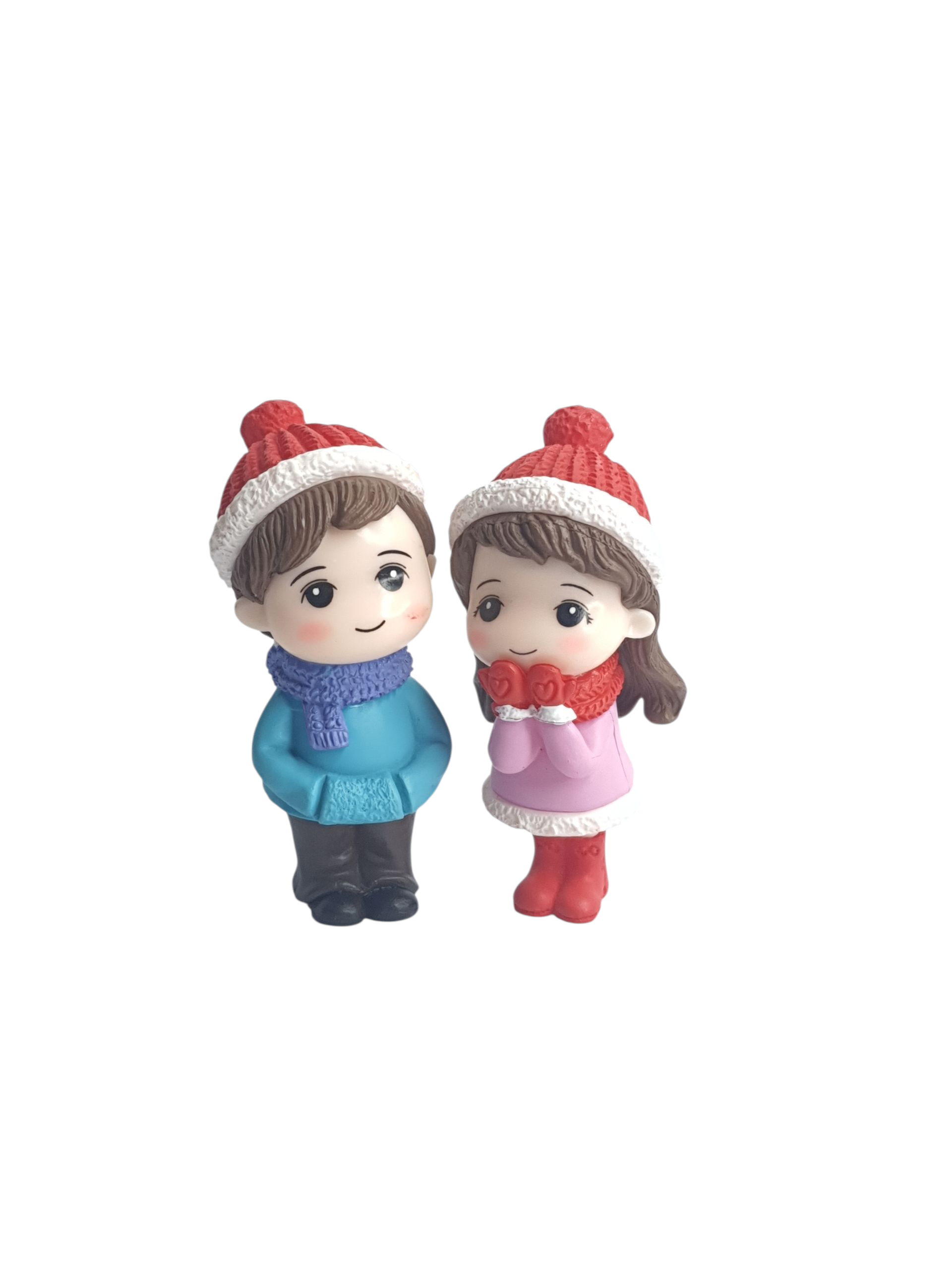 Christmas Couple Miniature Figurine –  Cute Winter Decor - Back Garden Nursery