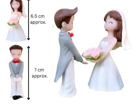 Wedding Couple Miniature – Polyresin Bride & Groom Figurine Set - Back Garden Nursery