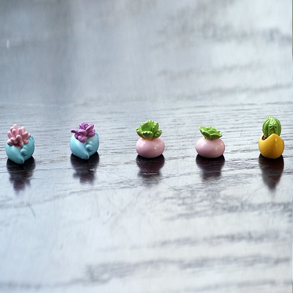 Mini Pop it Cactus Fairy Garden Accessories Set of 5 - Back Garden Nursery