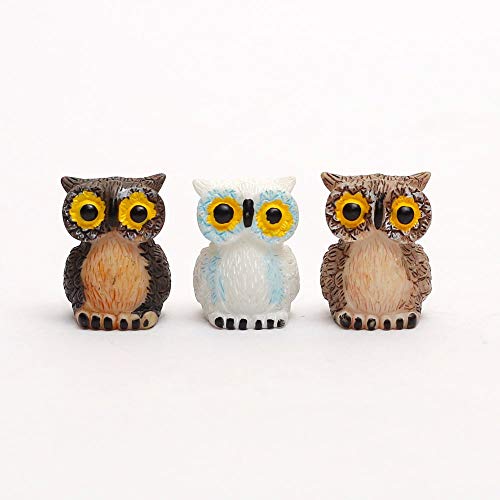 Owl New Miniature Fairy Garden Ornaments set of 3 - Back Garden Nursery