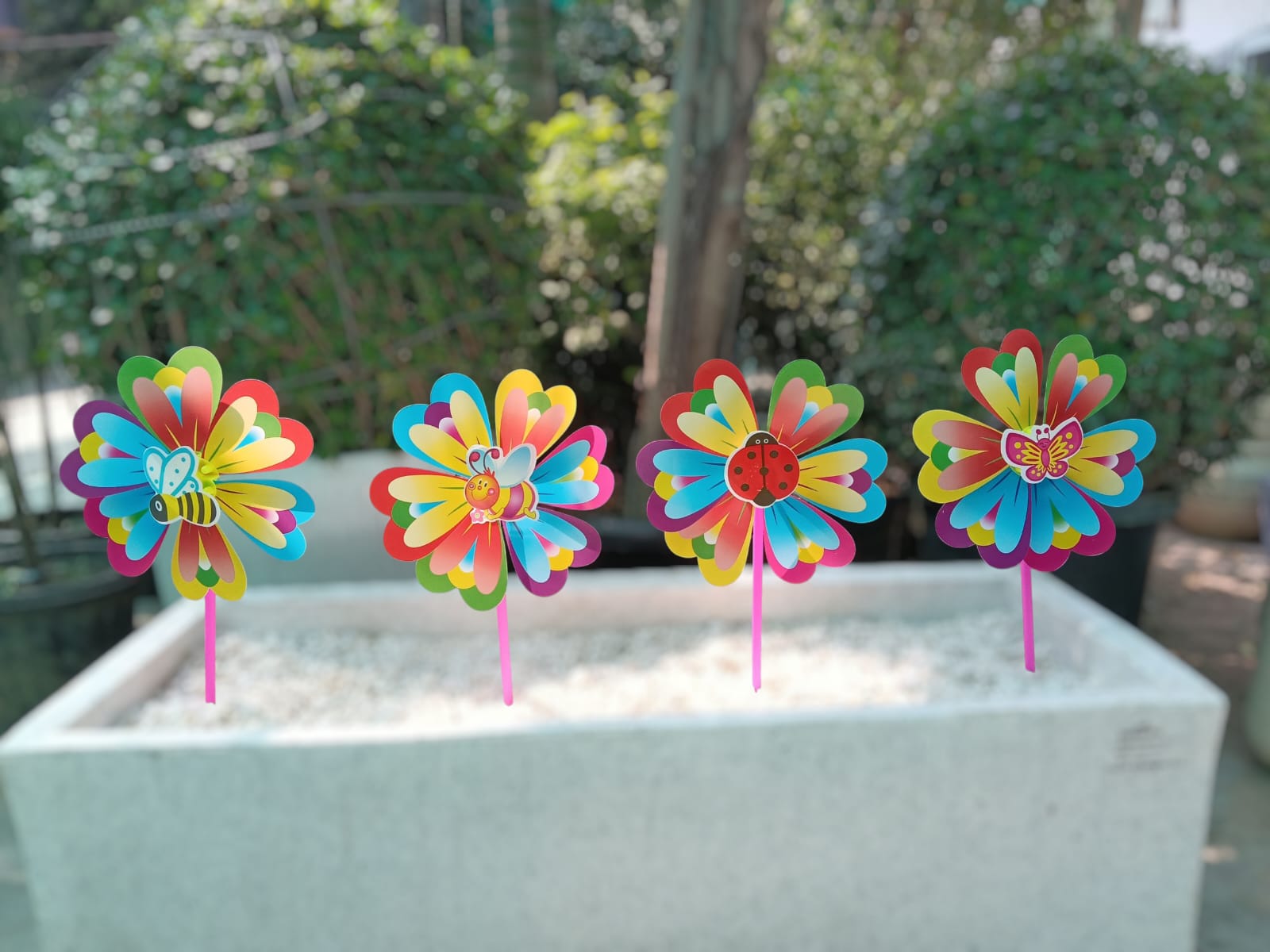 Double layered Animal Flower Windmill Spinner- Back Garden Nursery