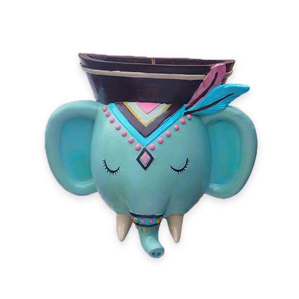 Boho Elephant Decorative Face Planter - Back Garden Nursery