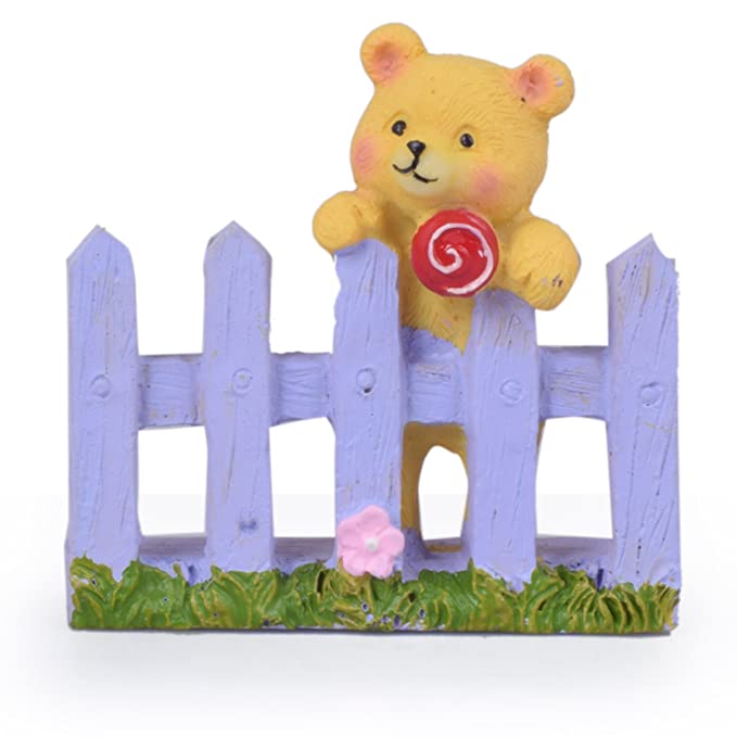 Resin Teddy Bear with Fence - Back Garden Nursery