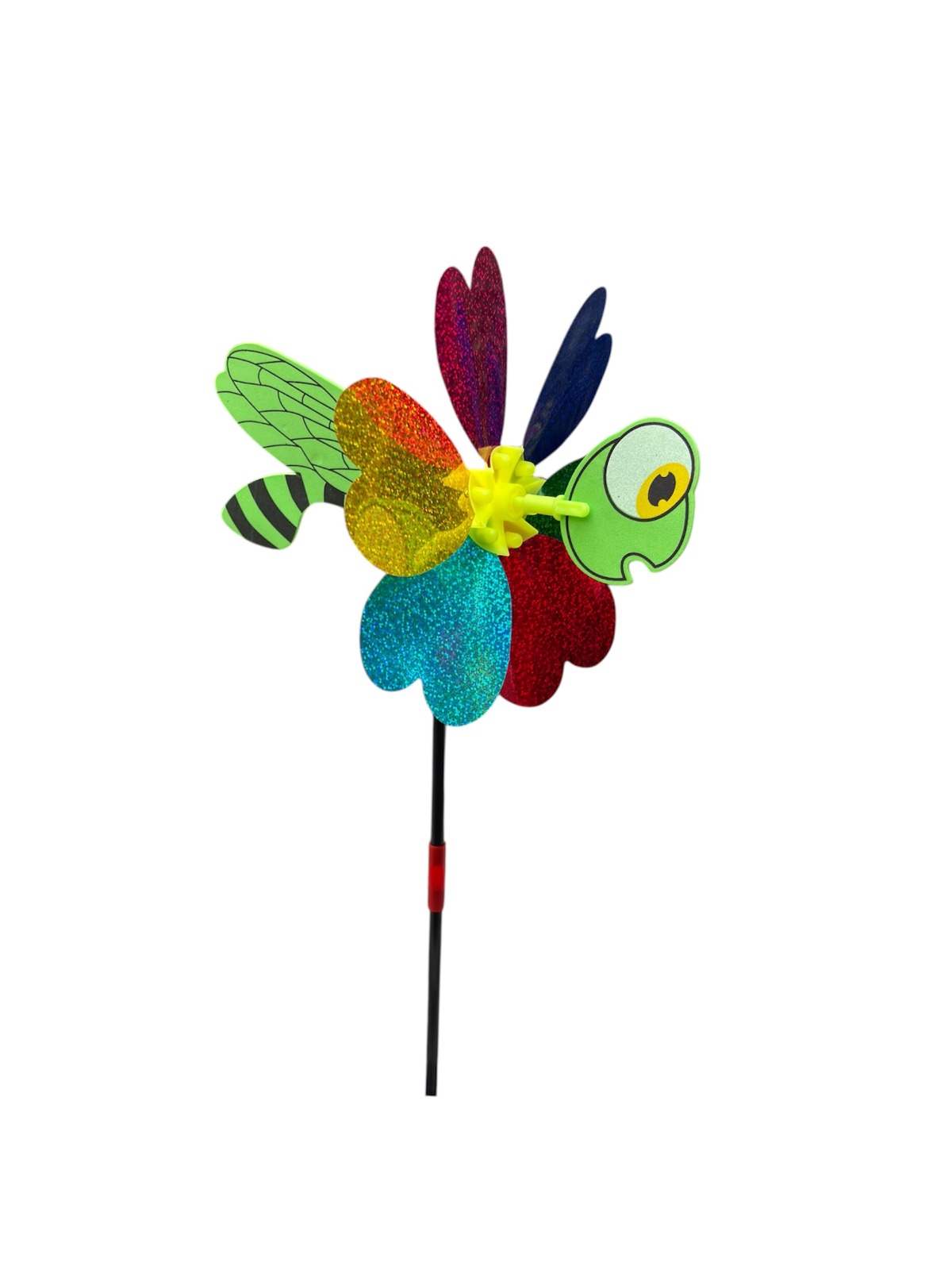 Multicolor Glitter Bee Garden Windmill - Set of 4 - Back Garden Nursery