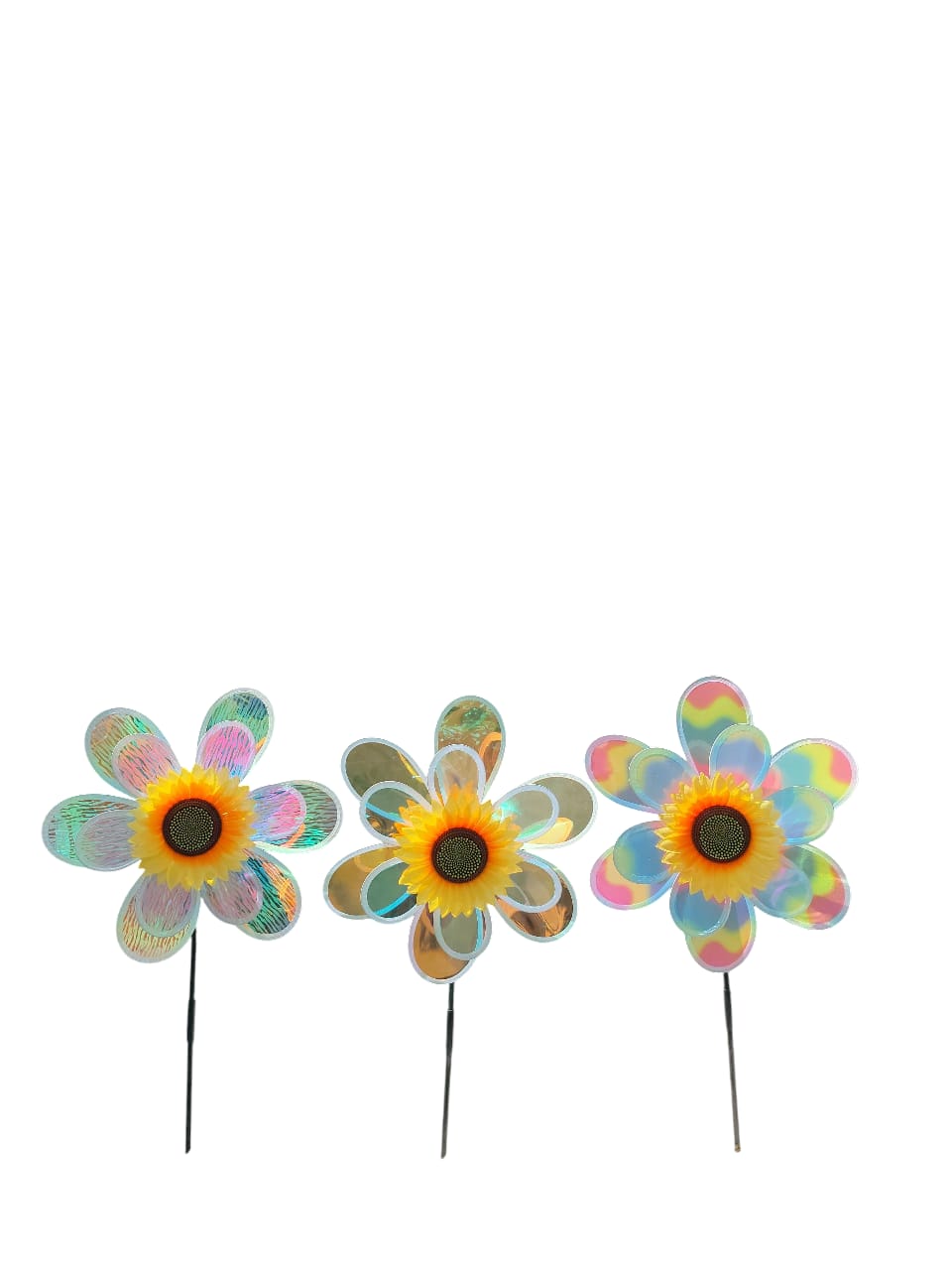 Set of 2 Sunflower Wind Spinners, Colorful Pinwheels Windmill - Back Garden Nursery