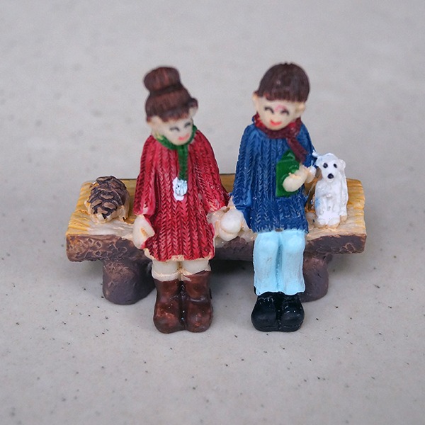 Miniature Happy Couple with Dog Fairy Garden Toy - Back Garden Nursery