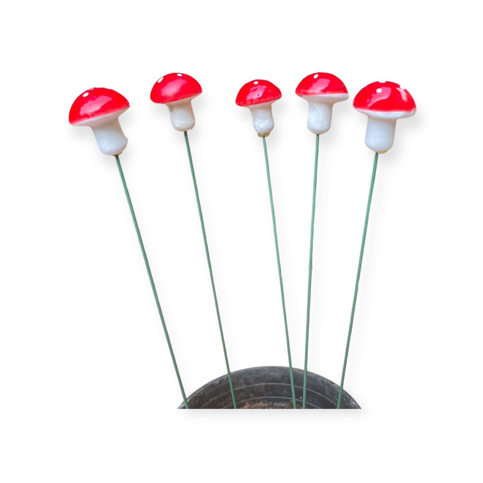 Pin Mushroom Red Stake / Garden Decor/ Home Decor-Back Garden Nursery