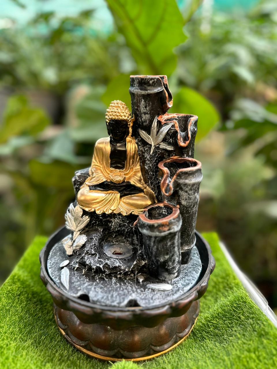 11" INCH Buddha figure Table top Waterfall Meditation Relaxing Zen Fountain for Home & garden decor.