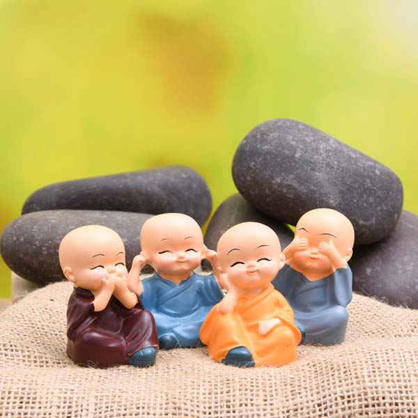 Decorative Home Décor Buddha Set of 4 - Back Garden Nursery