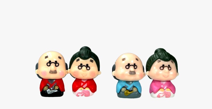 Miniature Grand Parents Couple Fairy Garden Toys - Back Garden Nursery