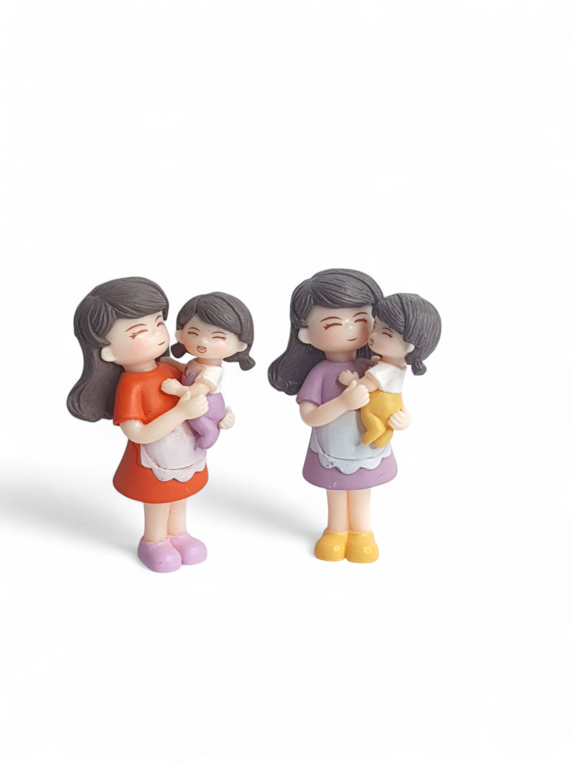 Mother & Child Miniature Figurine Set – Cute Decorative Showpiece - Back Garden Nursery