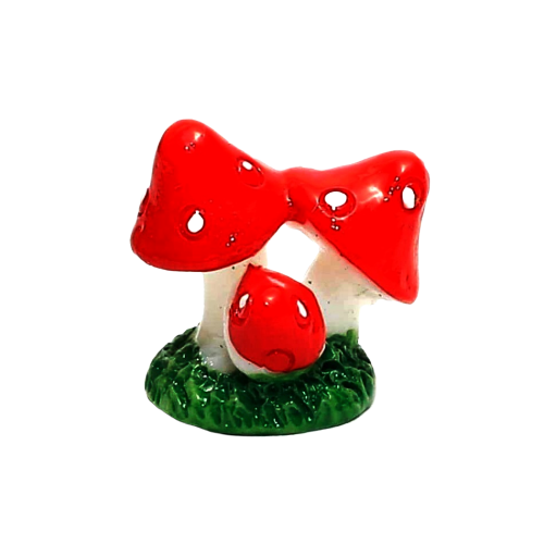 Tri Mushroom Fairy Dollhouse Miniature - Back Garden Nursery