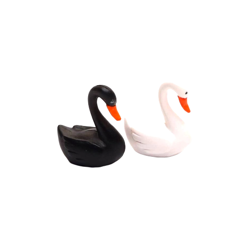 Black & White Swan Fairy Miniature set of 2 - Back Garden Nursery