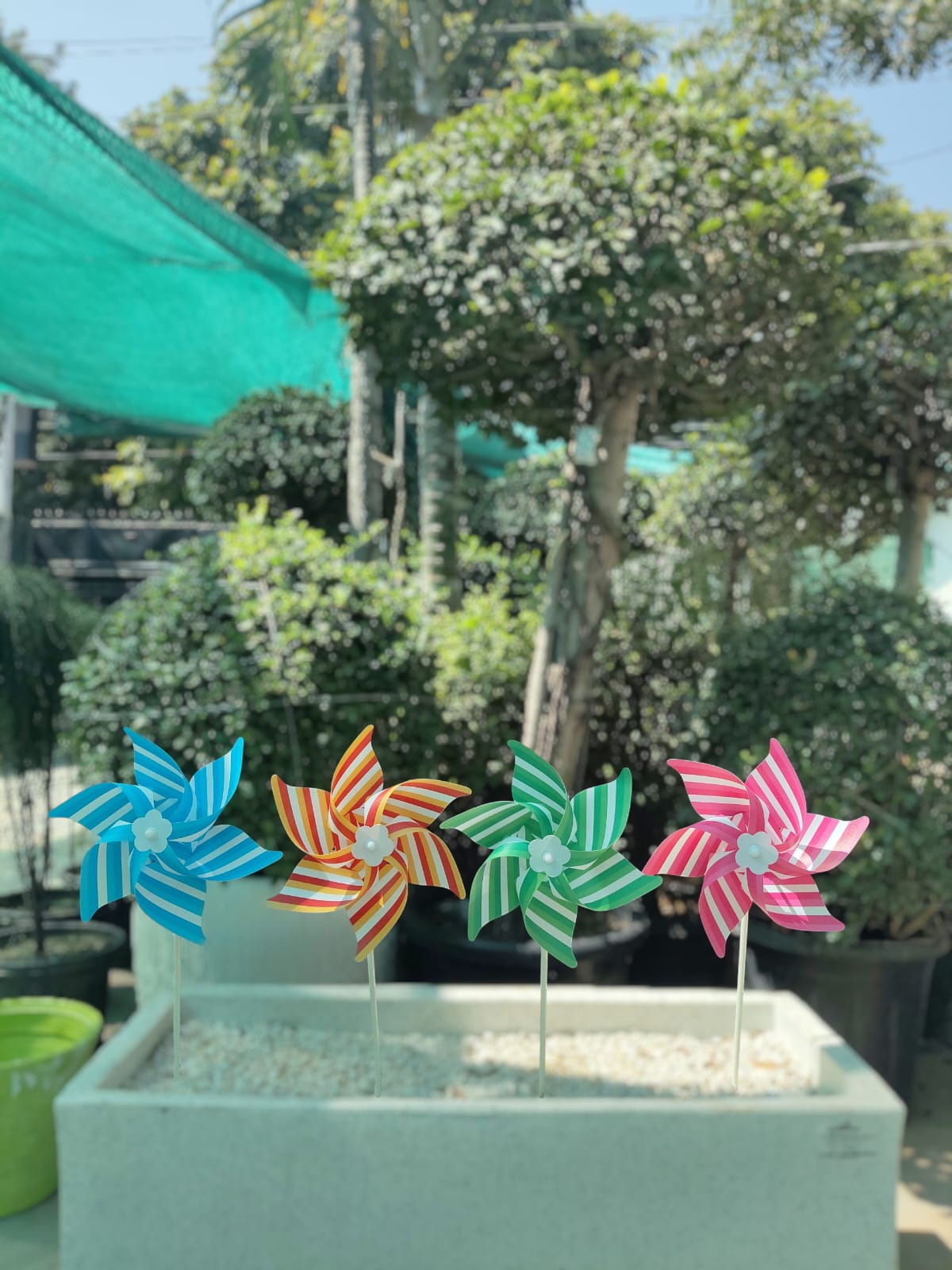 Striped Windmill Wind Spinner/ Home/ Garden Windmill/ Back Garden Nursery