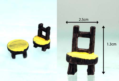 Table & Chair Set Furniture Miniature Ornament -Back Garden Nursery