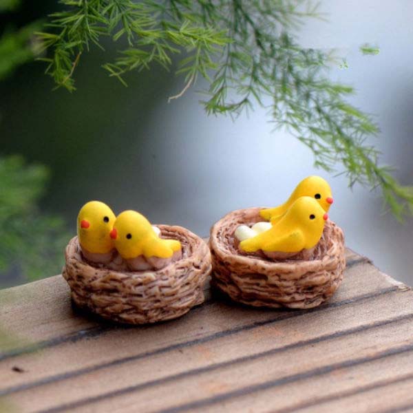 Mini Bird Nest Fairy Garden Accessories set of 2 - Back Garden Nursery