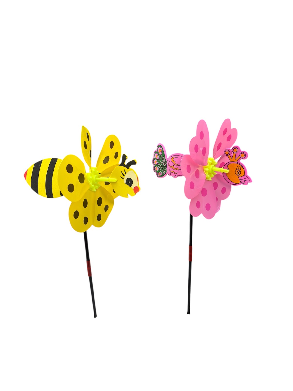 Colorful Bee and Butterfly Garden Windmill - Set of 4 - Back Garden Nursery