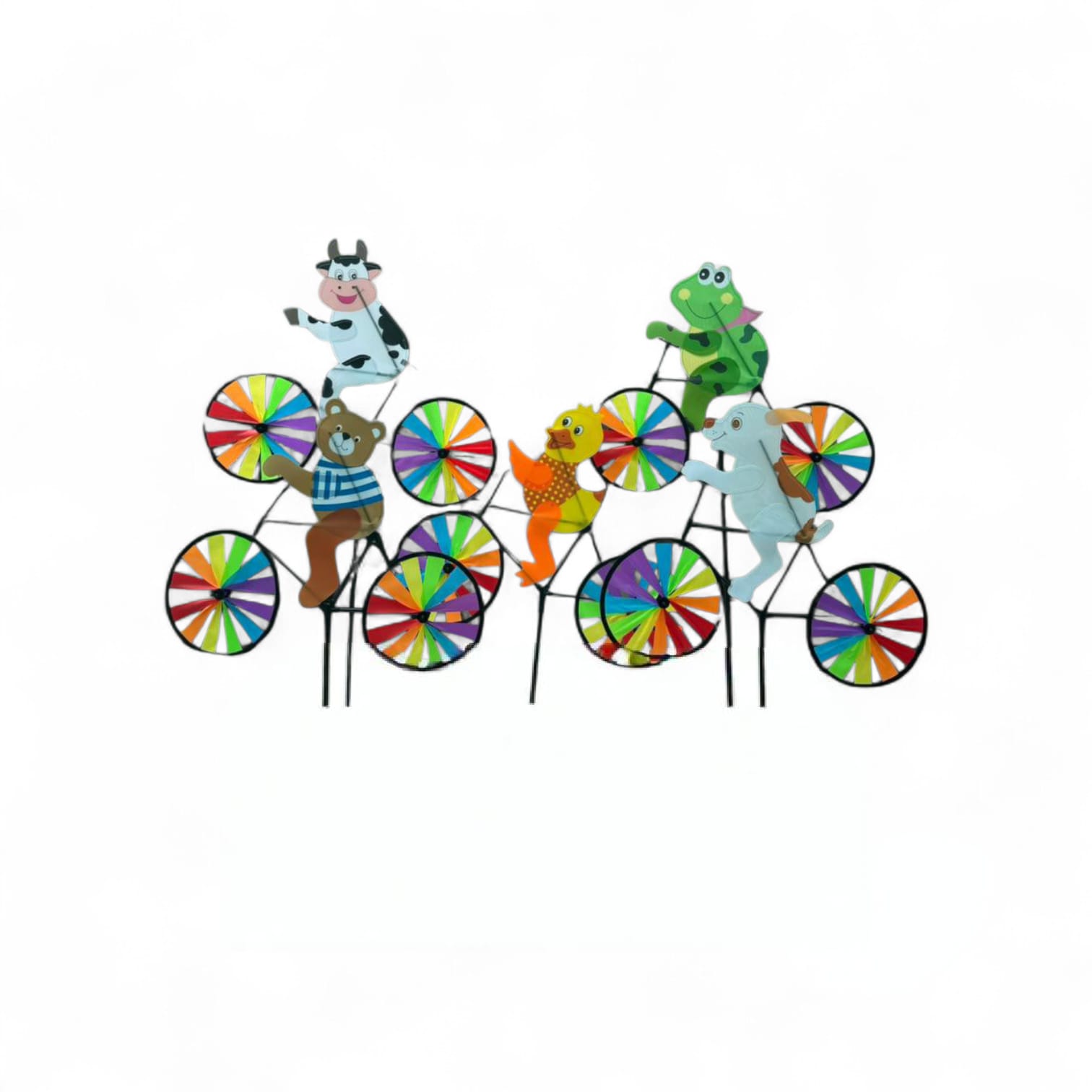 Set of 2 Cute Animal Windmill  Garden Decor - Back Garden Nursery