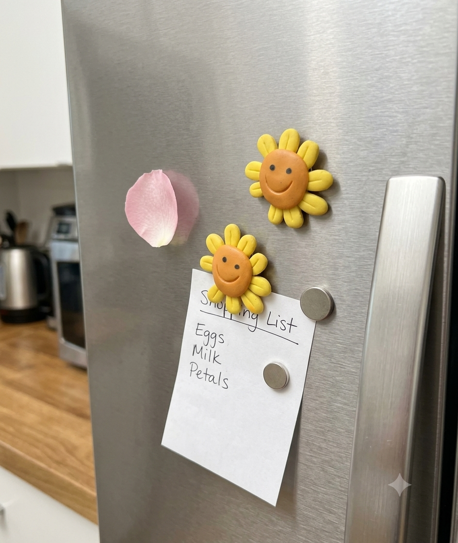 Sunshine Smiles Flower Fridge Magnets