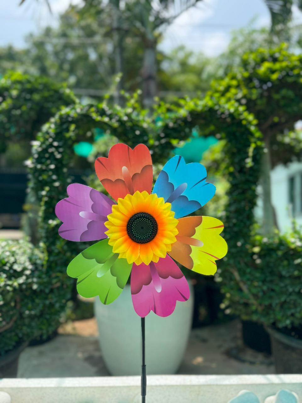 Coloured Sunflower Windmill - Decorative Garden Ornament- Back Garden Nursery