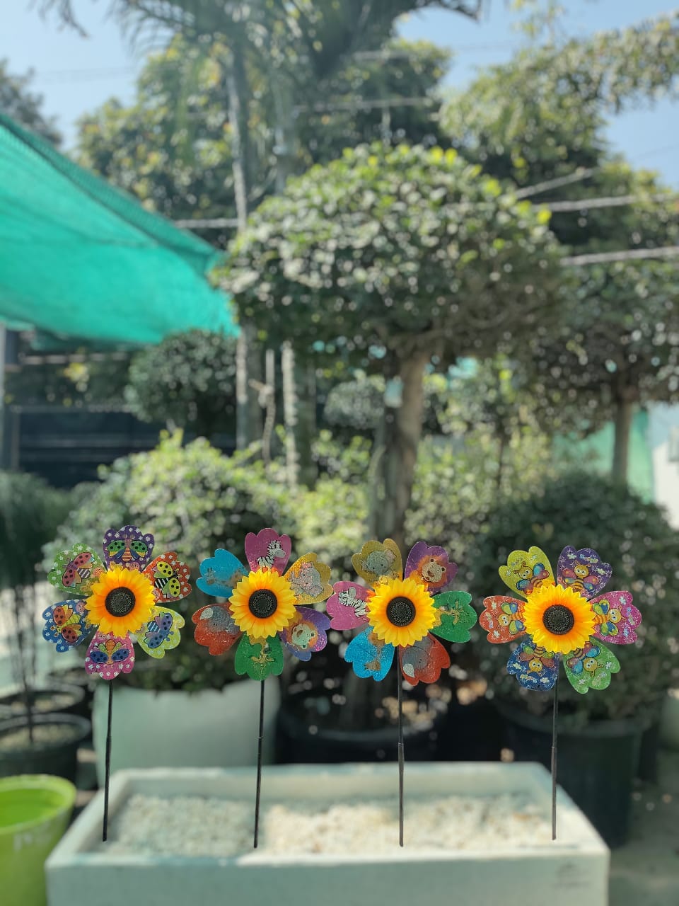 Graphic Sunflower Windmill   - Decorative Garden Ornament- Back Garden Nursery