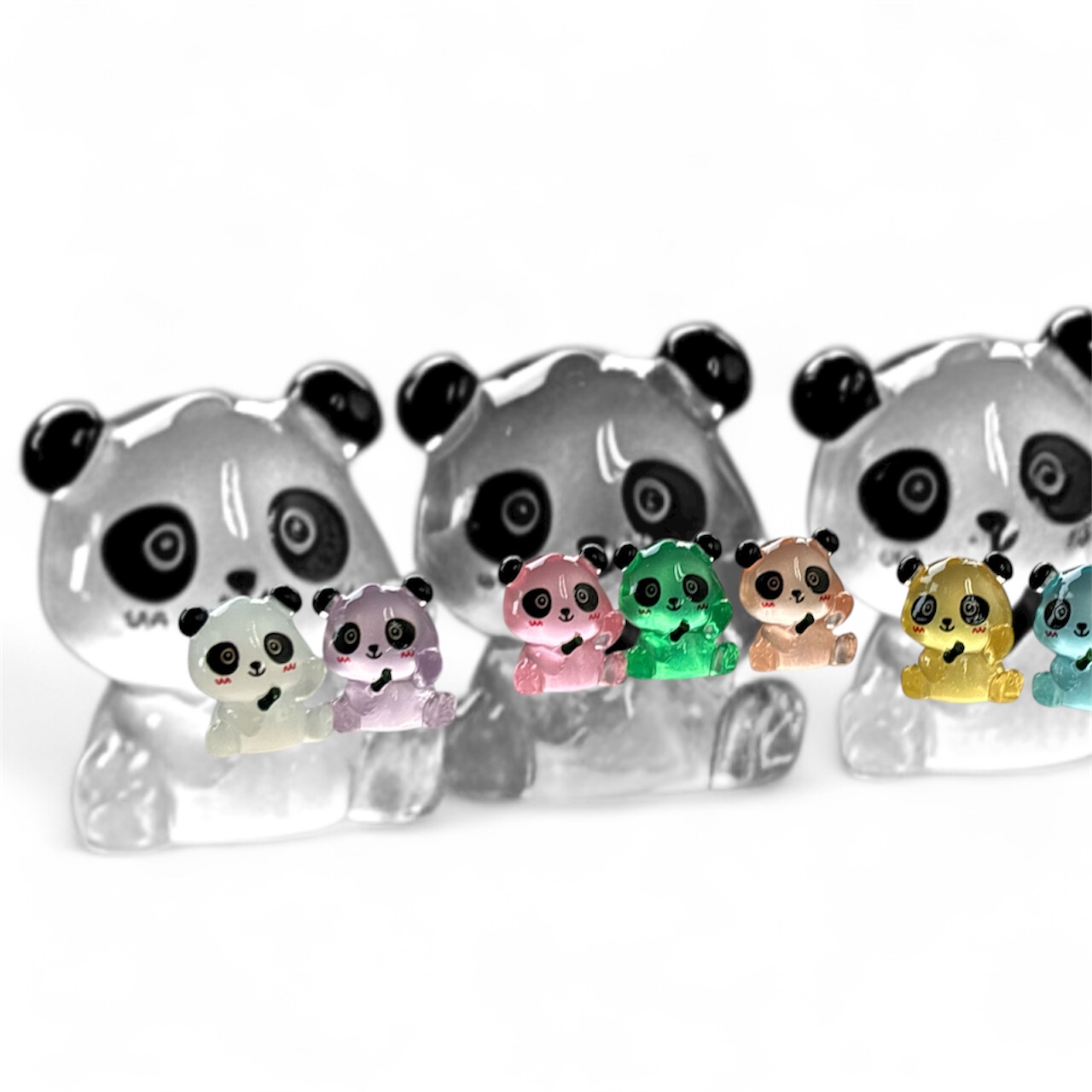 Mini Glow Panda Set- Colourful Glow In Dark- Back Garden Nursery