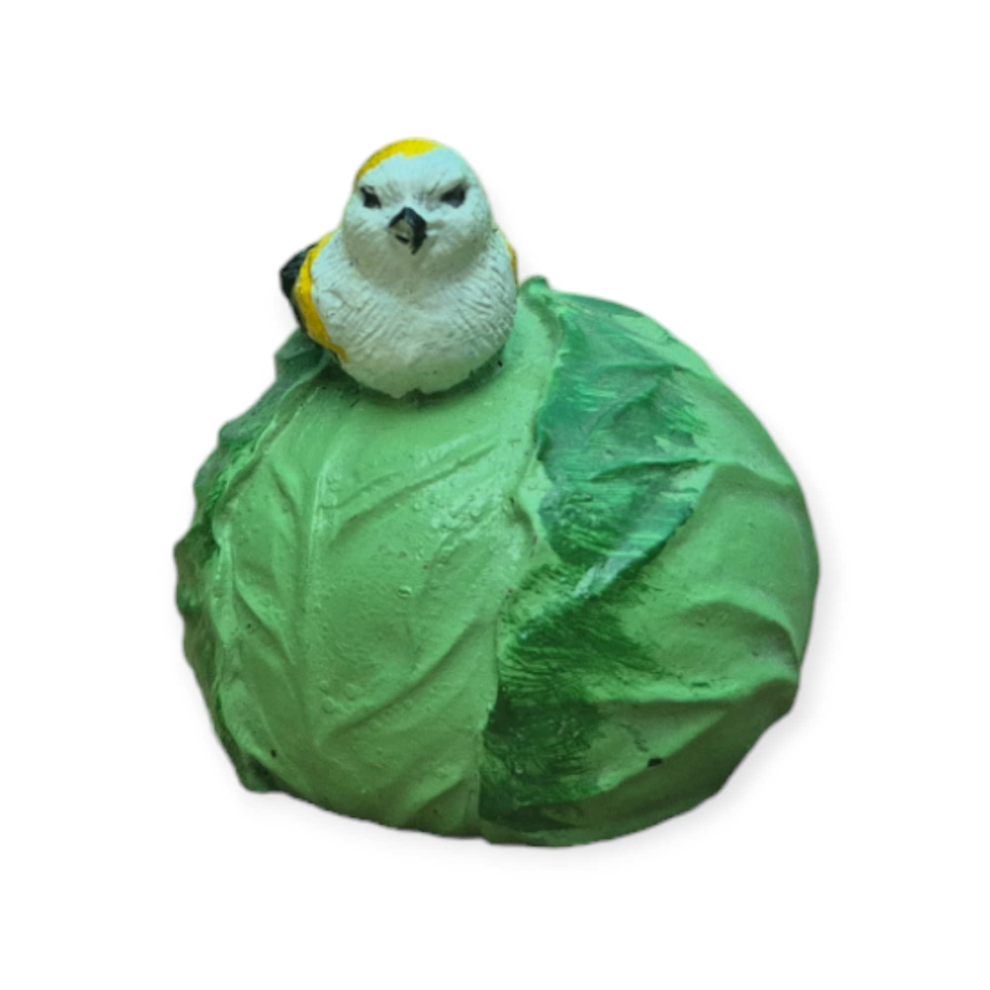 Bird on Cabbage Miniature Figurine