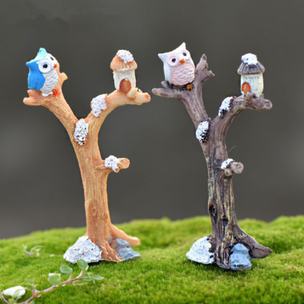 Miniature Owl Tree Fairy Garden Toys 1pc - Back Garden Nursery