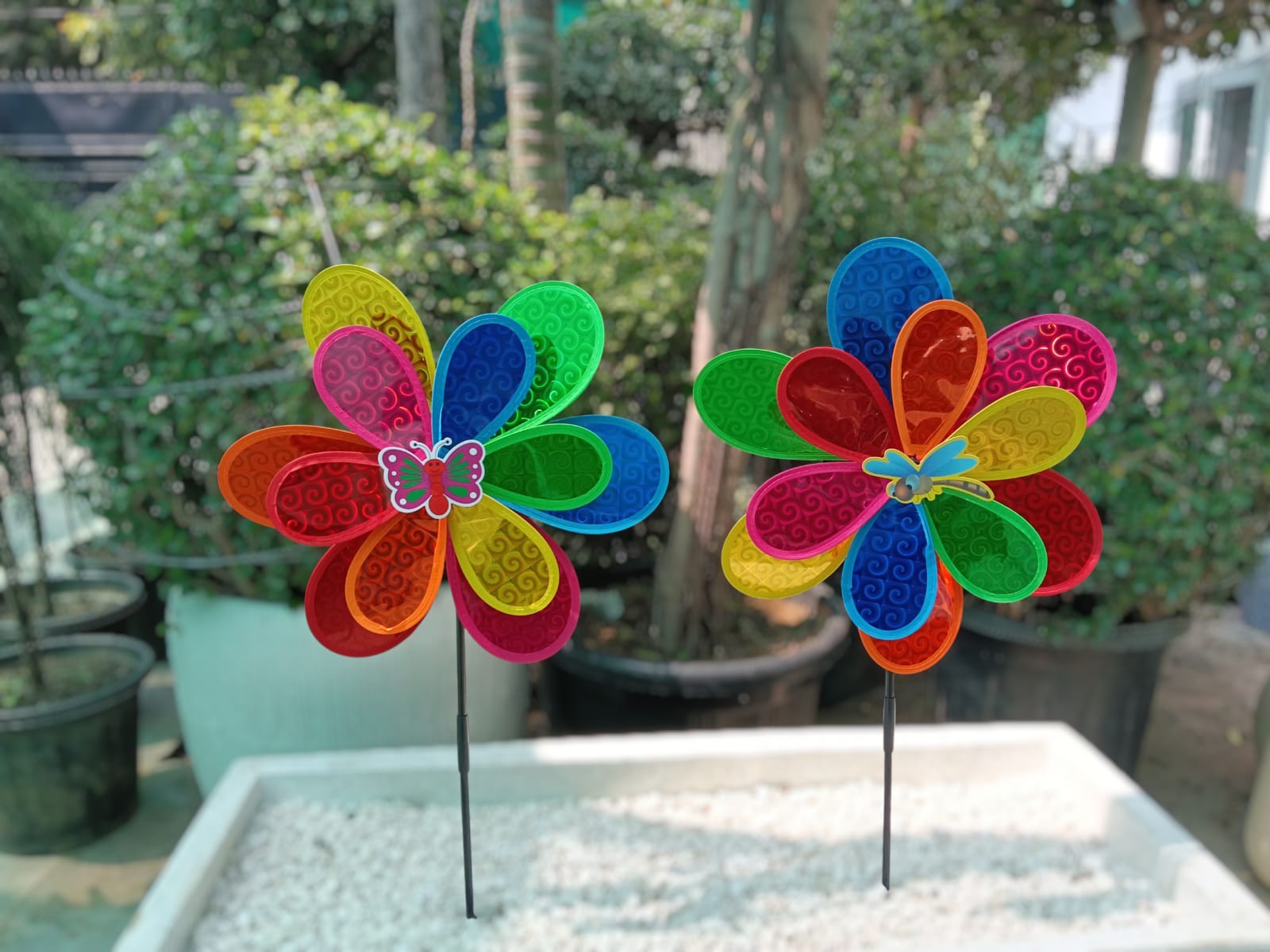 Cartoon Flower Windmill Spinner- Back Garden Nursery