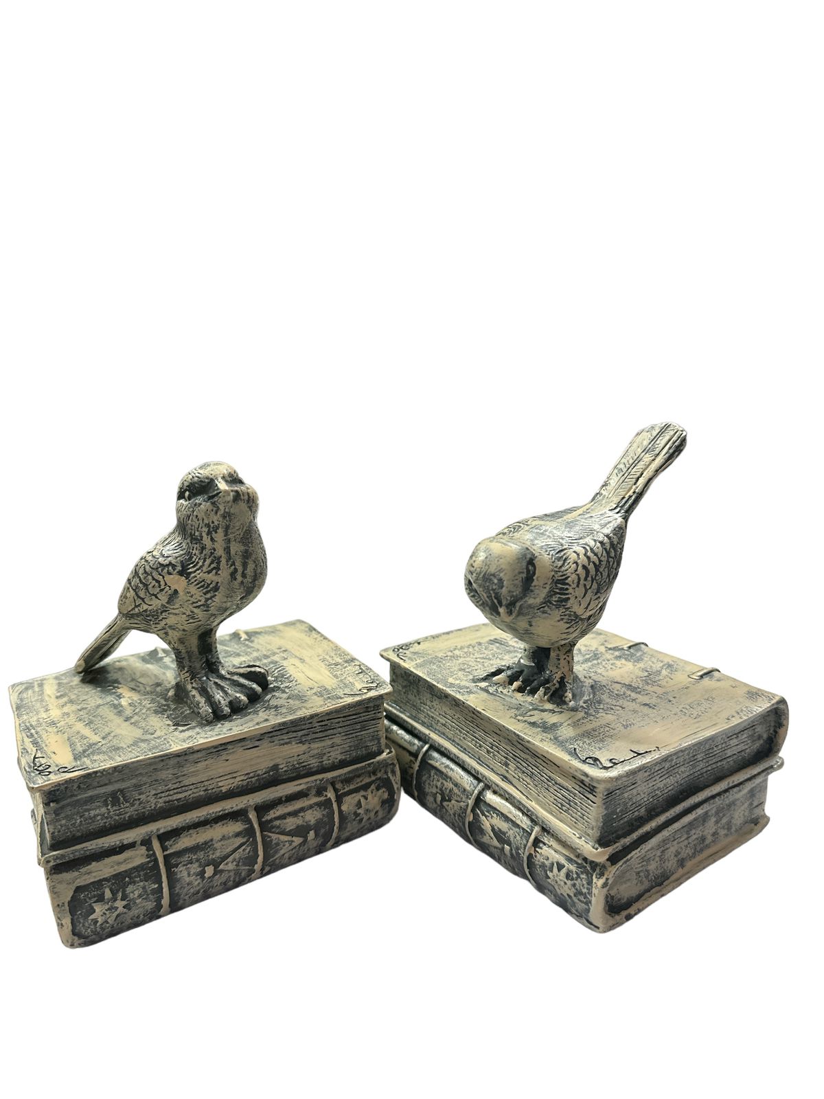 intage Style Decoratie Birds & Books Design set of 2 for home and garden decor