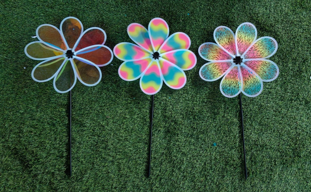 Flower Wind Spinners, Colorful Pinwheels Windmill - Back GardenNursery