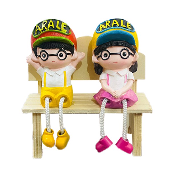 Baby Bench Couple Fairy Garden Showpiece - Back Garden Nursery