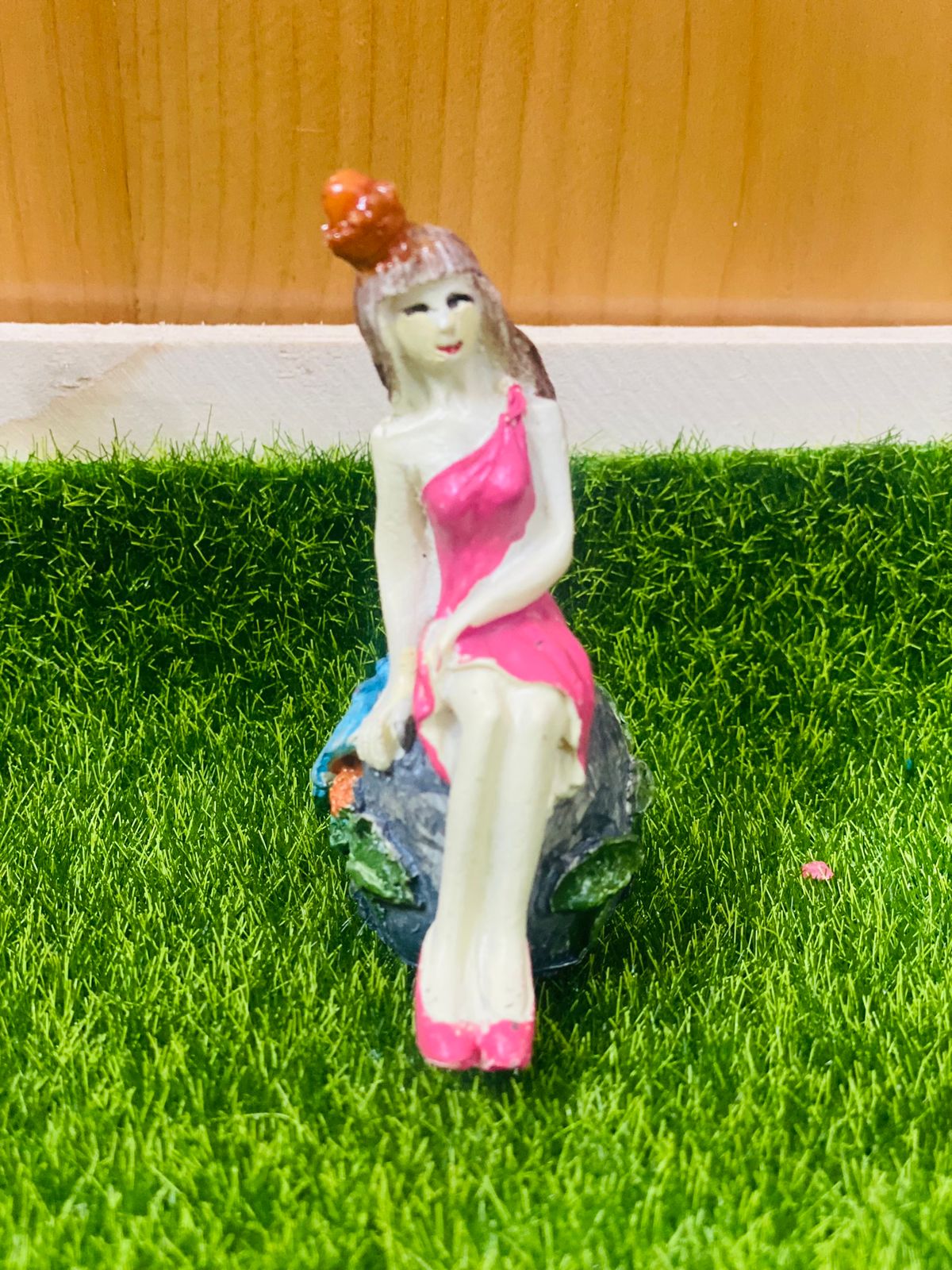 Beautiful Girl on Stone Fairy Garden Ornament - Back Garden Nursery