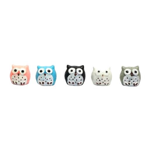 Mini Colored Owl Toy Miniature 1 pc - Back Garden Nursery